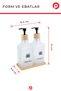 Set of Bamboo Transparent Glass Liquid Soap Dispensers - Kitchen and Bathroom Set with 2 Stands and Tray - 3