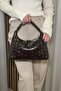 Women's Coffee Staple Detailed Hand and Shoulder Bag - Soft Leather - Daily Bag