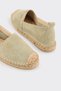 Yeşil Deri Kadın Espadril - 5