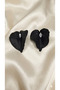 Anthurium Black Flower Shaped Polymer Clay Earrings with Stone Detail – Handmade Elegant Design - 4