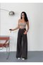 Women's Stoned Baggy Jean High Waist Wide-Leg Pants Brown - 6