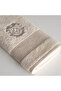 Leyna Hand and Face Towel Men's 100% Organic Cotton Embroidered Beige 50X90 cm - 7