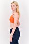 Women Scoop Neck Sleeveless Solid Tank Top, Dark Orange - 4