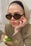 Senna Black Oval Frame Brown Ultra Lightweight Uv400 Filtered Women's Sunglasses - 2