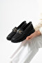 Heart Buckle Comfortable Women's Shoes with Fitil Detail