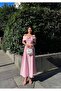Madonna Collar Buckle Detailed Midi Dress