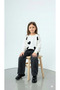 Girl's Outfit Set Top and Bottom Set Transitional Holiday Wear Cotton Fabric Full Stretch Fabric Heart Jeans Patterned - 3