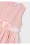Girl Child Guipure Lace Belt Detail Tulle Dress Pink 3919 - 3