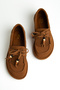 Taba Suede Tasseled Beaded Women's Loafers Shoes - 2