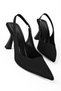 Freesia Women's Open Back Rubber Detailed Pointed Toe Shoes Heeled Shoes B4396 - 2
