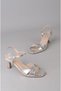Seç Y213 Heeled Women's Evening Dress Shoes (Heel: 7.5cm) Silver - 6