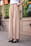 Women's Modal Diagonal Fabric High Waist Side Pocketed Belt Li Wide-Leg Palazzo Pants -Camel - 5