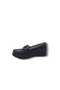 440 Women's Black Patent Leather Stone Shoes Buckled Wedge Heel - 3