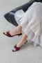 Randall Women's Heeled Patent Leather Shoes Sandals Claret Red - 2