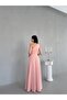 Powder One-Shoulder Stone Embellished Evening Dress - 6