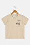Toddlers Girl Short Sleeve Graphic Top, Light Tan - 2