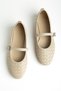 Beige Skin Women's Knitted Detail Daily Ballet Flats - 3