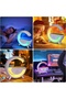 مصباح طاولة مزود بمكبر صوت وشاحن لاسلكي بتقنية LED، إضاءة محيطية 3 في 1 - 2