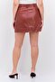Women Plain Mini Skirt, Dark Brown - 3