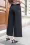 Women's High Waist Pleated Loose Double Leg Pants Lightweight Stretch Fabric Fabric Palazzo Pants - Black - 6