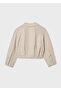 Girl's Pleated Bomber Jacket Beige 6405 - 2