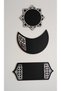 3-Piece Wooden Presentation Plate - Black-Silver