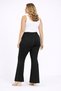 Women's Plus Size Black, High Waist, Stone Detailed, Wide Leg, Shaping / Sculpting Steel Fabric Trousers 65N39400 - 7