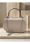 Silver Color Glittery Satin Stone Strappy Chain Women's Evening Dress Bag Wedding Engagement Graduation - 5