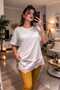 Lace and Satin Detailed Stylish T-Shirt\T-Shirt - 2