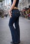 Vintage 2000S Denim Low Waist Flare Bootcut Spanish Flare Jean Jeans with Pocket Detail