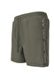 Men's Khaki Yan Striped Detail Medium Length Drawstring Swim Shorts - 2