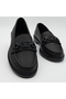 Women's Black Buckled Loafers Shoes Classic Stylish Daily Comfortable Loafers - 3