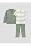 Green Crew Neck Boys' Suit 3-Piece Set by Güli̇s Gi̇yi̇m