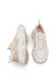 Flarette White Beige Women's Lace-Up High Sole Sneaker Sports Shoes - 4