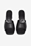 Women's Black Leather Comfortable Fit Heels Slipper - 2