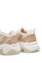 Flarette White Beige Women's Lace-Up High Sole Sneaker Sports Shoes - 6
