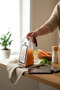 4-Piece Silicone Strappy Stainless Steel Grater - Garlic Grater with Lid and Measured Transparent Container 800 ml