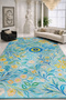 Mosso Green Theme Flower and Cheetah Figure Patterned Woven Base Modern Decorative Rug Mosso3265 - 2