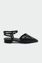 Sguto Black Laser Cut Women's Flat Sandals