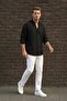 Men's Striped Textured Summer Shirts Long Sleeve Comfortable Fit Buttoned Black Casual Shirt Ls-13037 - 2