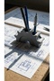 Gift for Engineer and Designer - Multi-Compartment Desk Pen Stand in the Shape of Industrial Gear - 2