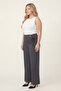 Women's Anthracite Seasonal Lace-Up Special Design Pipe-Leg Trousers - 2