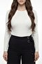 Women's Black Seasonal Lace-Up Special Design Pipe Leg Trousers - 3