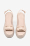 Women's Beige High Sole Comfortable Buckled Heels Sandals - 2