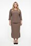 Women's Mink Summer Dress with Elastic Waist, Sleeves and Side Zippers with Accessories Top and Bottom Set