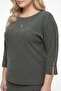 Women's Khaki Summer Clothes with Elastic Waist, Sleeves and Side Zippers with Accessories Top and Bottom Set - 3