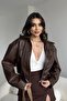 Paris Oversized Elastic Waist Brown Bomber D Leather Jacket - 5