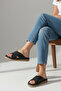 Genuine Leather Tam Orthopedic Sole Cross Design Daily Slipper - 4
