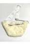 Plush Crisscross Straps Women's Bag / Chain Detail / Adjustable Handle / Lined - 4