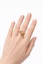 Gold Color Zircon Stone Adjustable Steel Ring - 2
